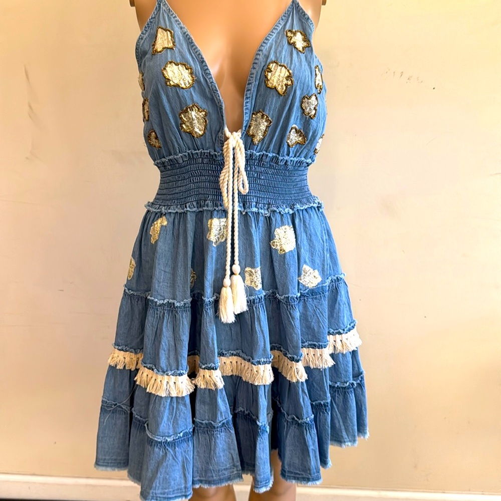 Denim blue dress